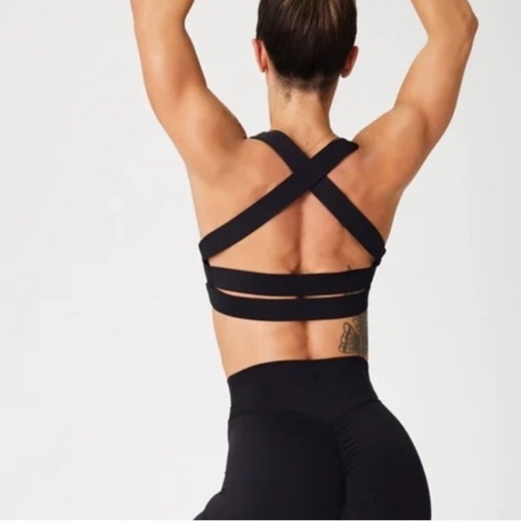 ZENTOA criss cross back sports bra black - Picture 1 of 4